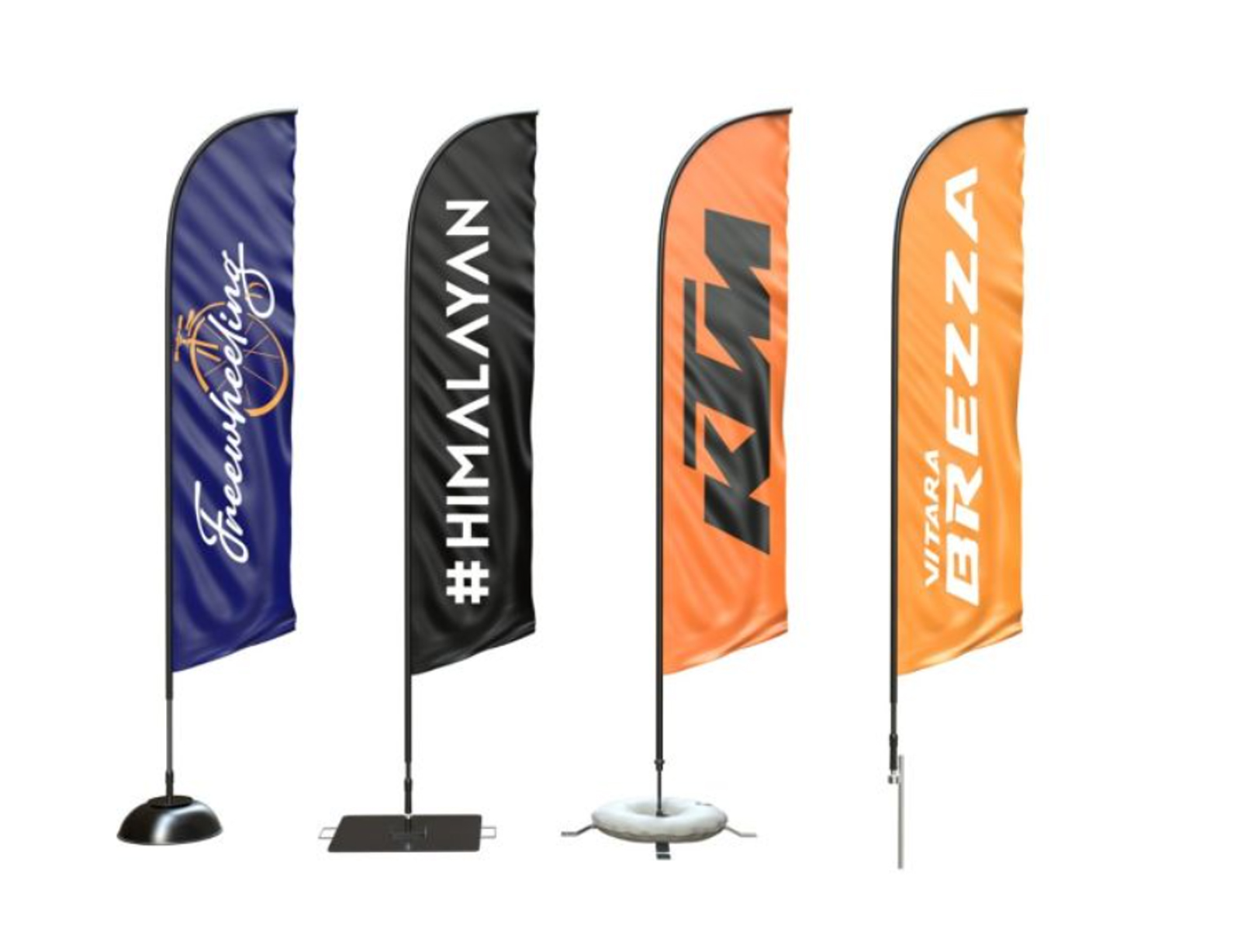 Sail flags for outdoor advertising